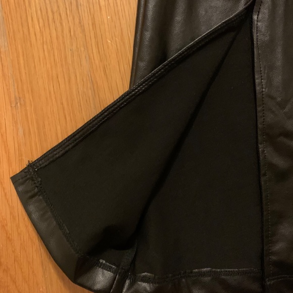 Slit Front Faux Leather Flare Pants - Picture 6 of 6